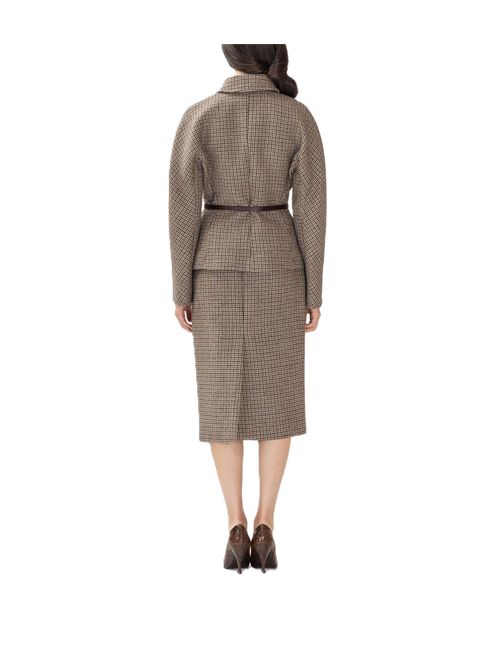 Gonna completo midi pied de poule P.a.r.o.s.h. | D621209LAURIE804 FANT BEIGE